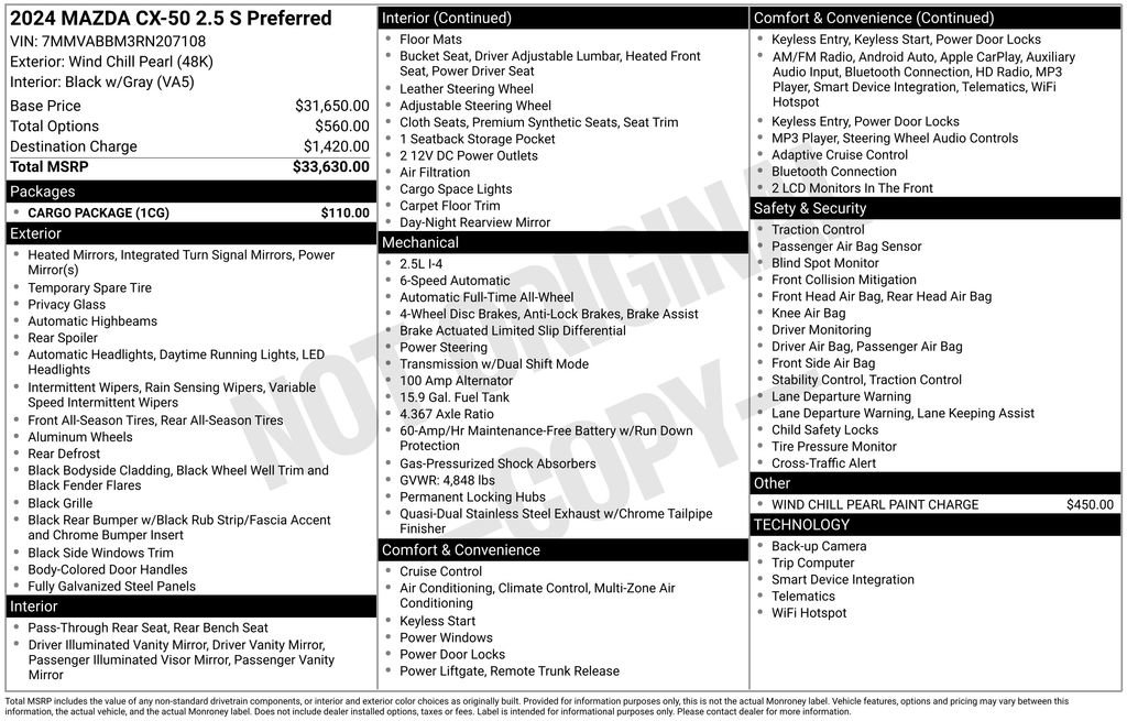 Certified 2024 MAZDA CX-50 AWD 2.5 S w/ Cargo Package image 27