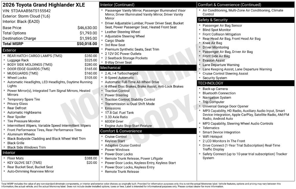 Used 2026 Toyota Grand Highlander AWD image 6