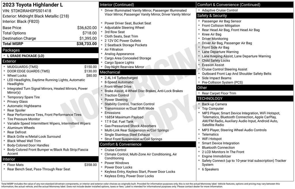 Used 2023 Toyota Highlander L FWD image 30
