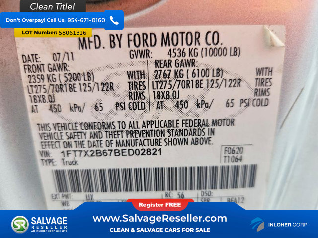 Used 2011 Ford F250 XLT w/ XLT Premium Pkg AWD/4WD image 16