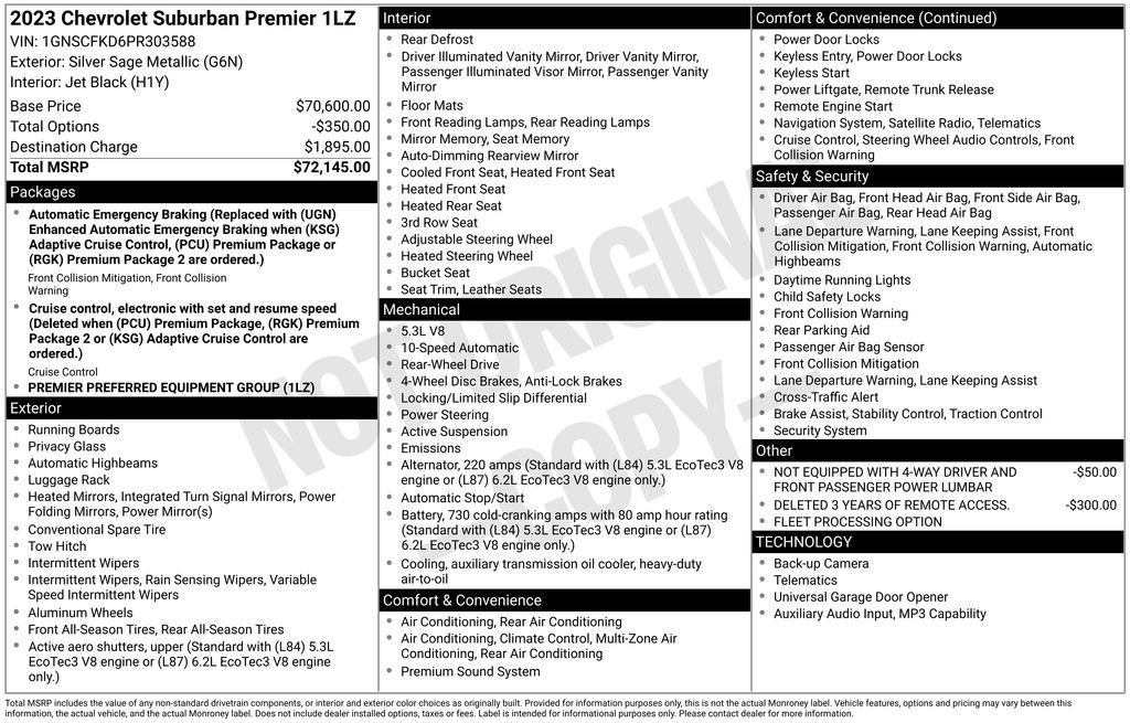 Used 2023 Chevrolet Suburban Premier RWD image 8