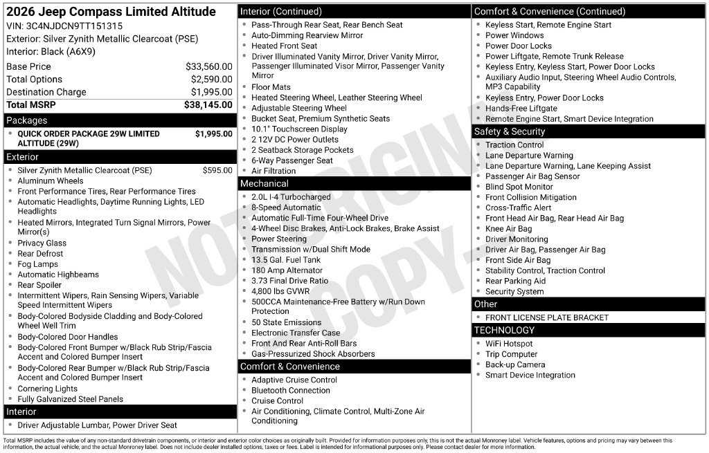 New 2026 Jeep Compass Limited AWD/4WD image 9