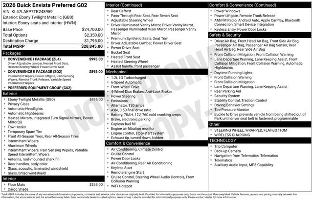 New 2026 Buick Envista Preferred w/ Convenience I Package FWD image 3
