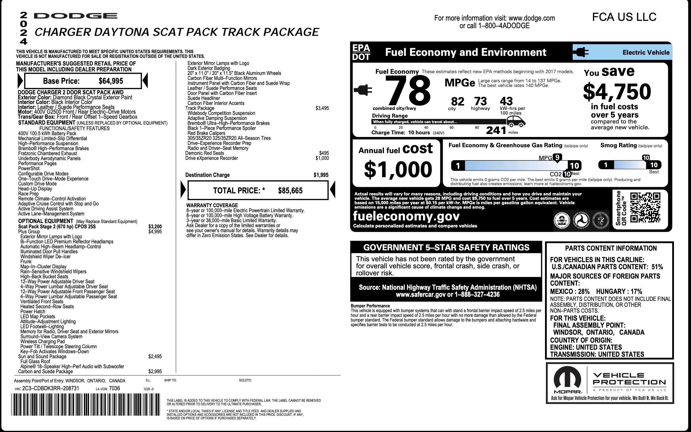 Used 2024 Dodge Charger Daytona Scat Pack w/ Plus Group AWD/4WD image 5