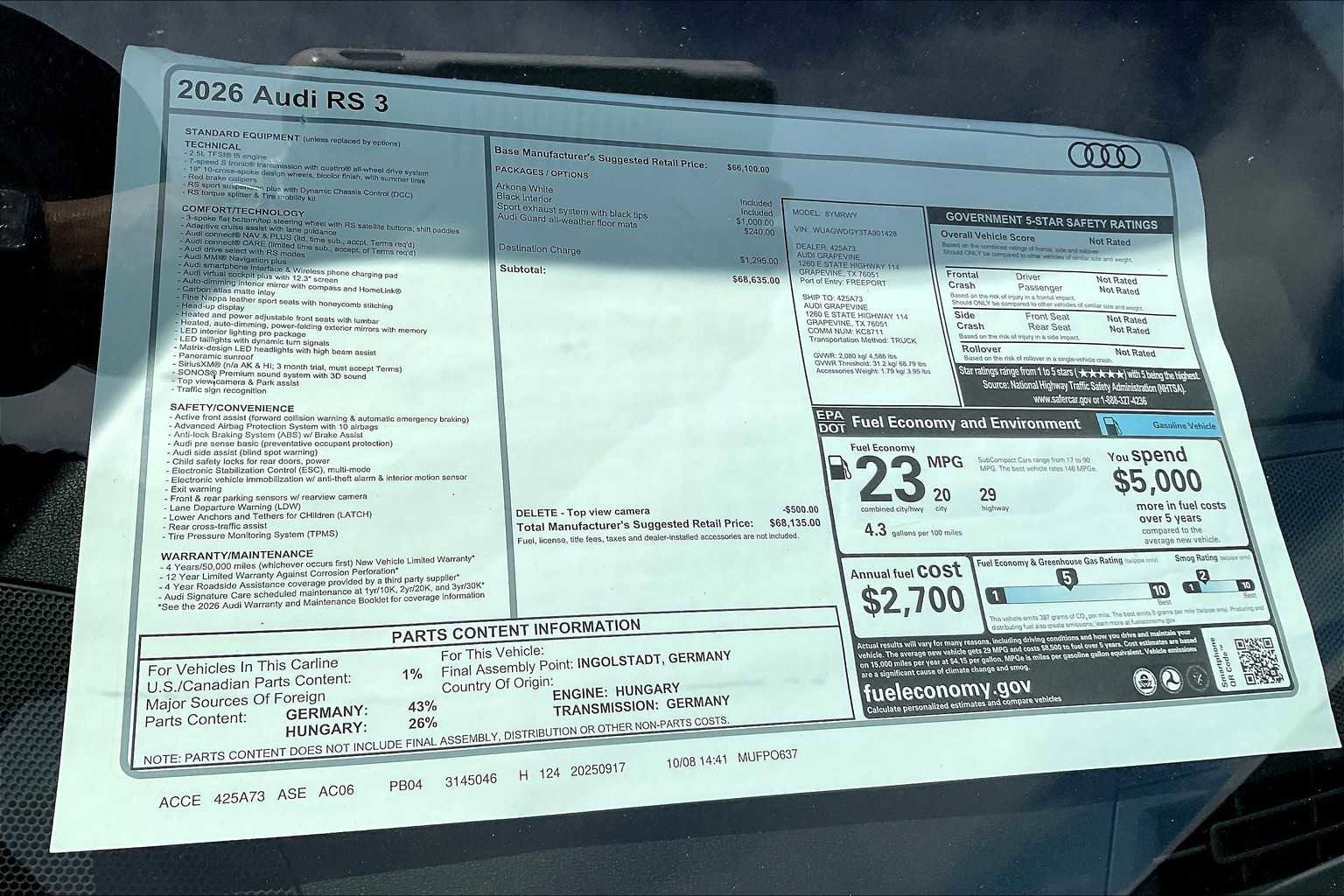New 2026 Audi RS 3 image 18