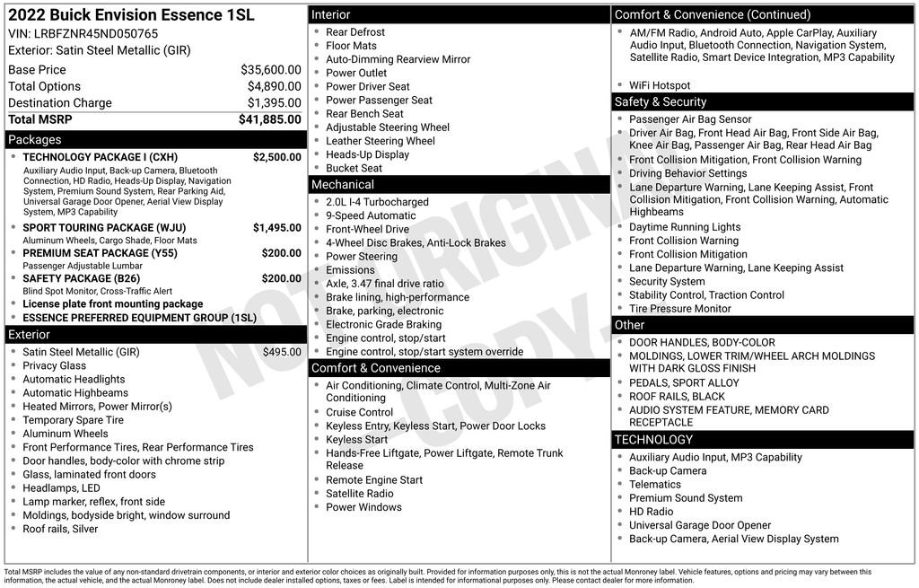 Used 2022 Buick Envision Essence w/ Technology Package I FWD image 7