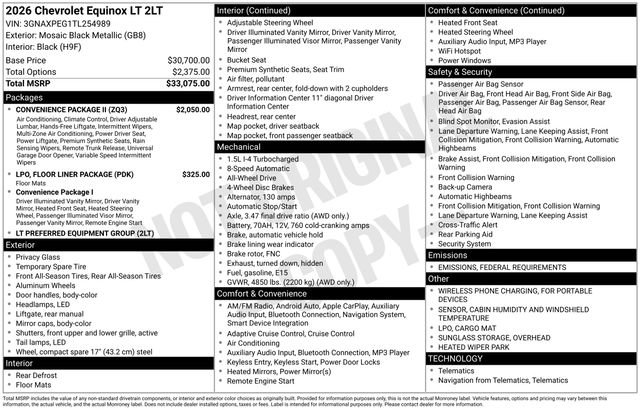 New 2026 Chevrolet Equinox LT w/ Convenience Package II image 3