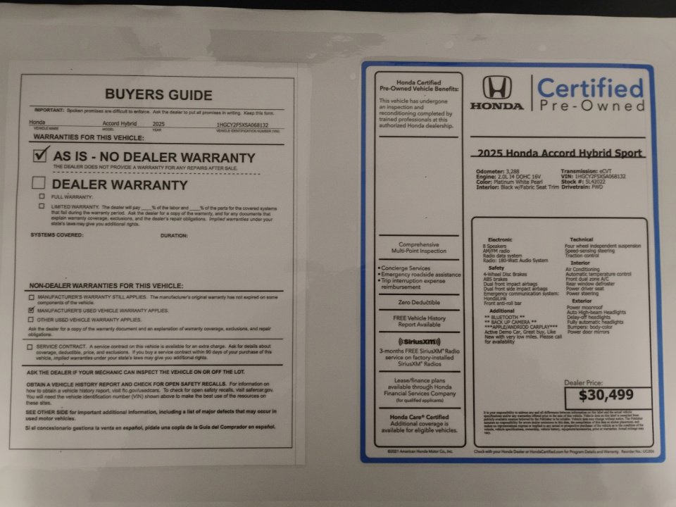 Certified 2025 Honda Accord Sport image 33