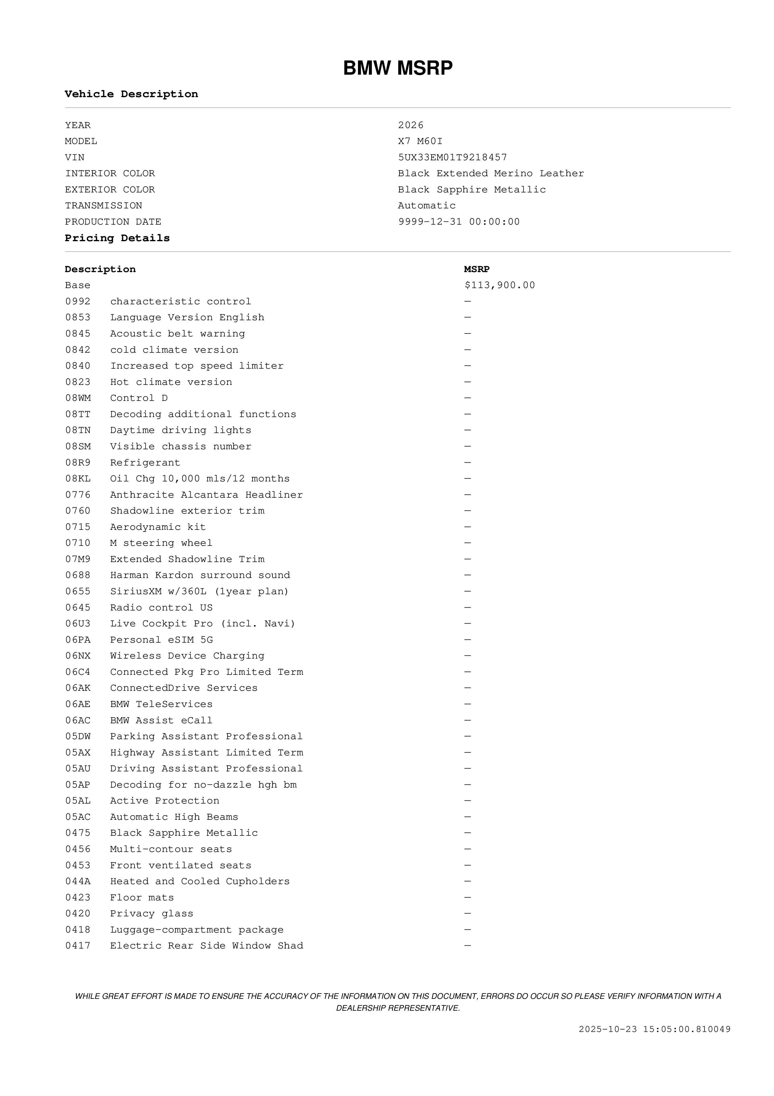 New 2026 BMW X7 M60i image 3