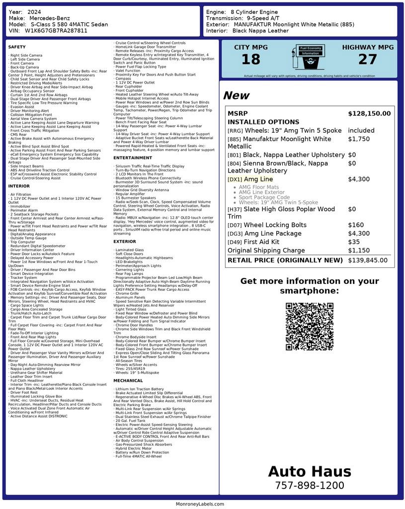 Used 2024 Mercedes-Benz S 580 4MATIC Sedan image 3