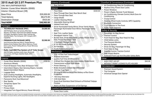 Used 2015 Audi Q5 2.0T Premium Plus w/ Technology Package image 15