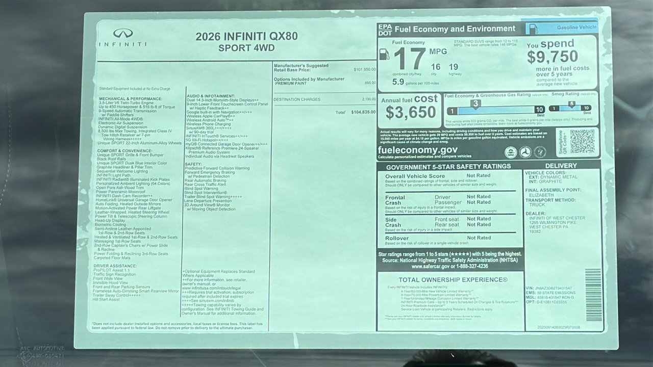 New 2026 INFINITI QX80 4WD image 13