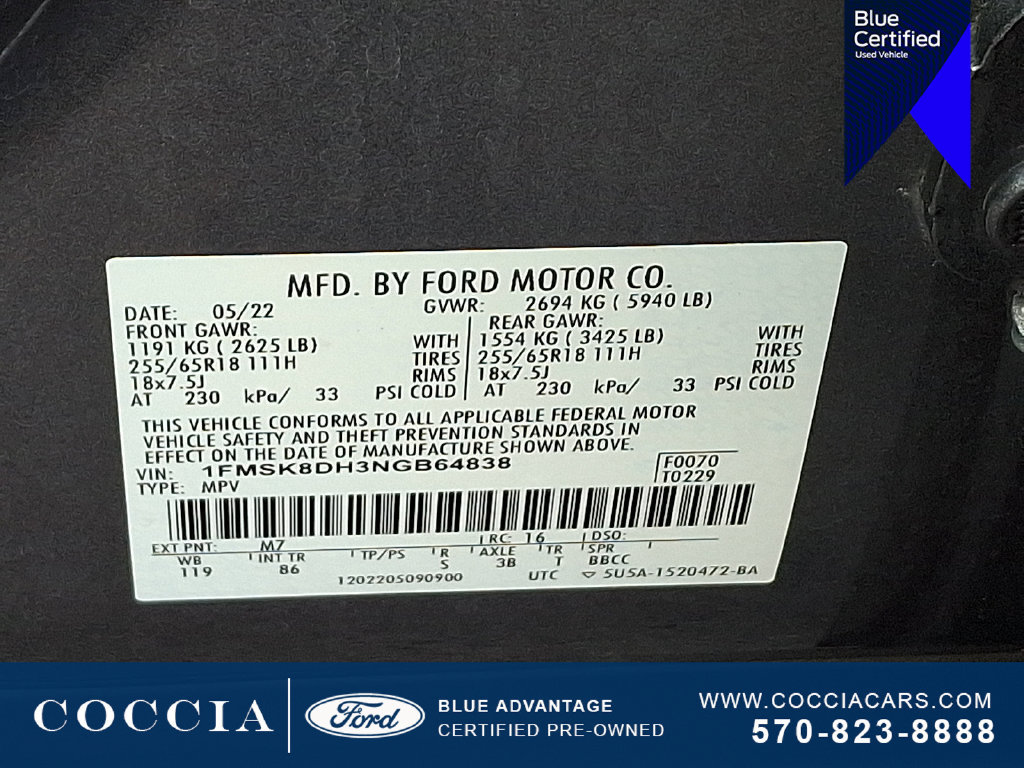 Certified 2022 Ford Explorer XLT AWD/4WD image 27