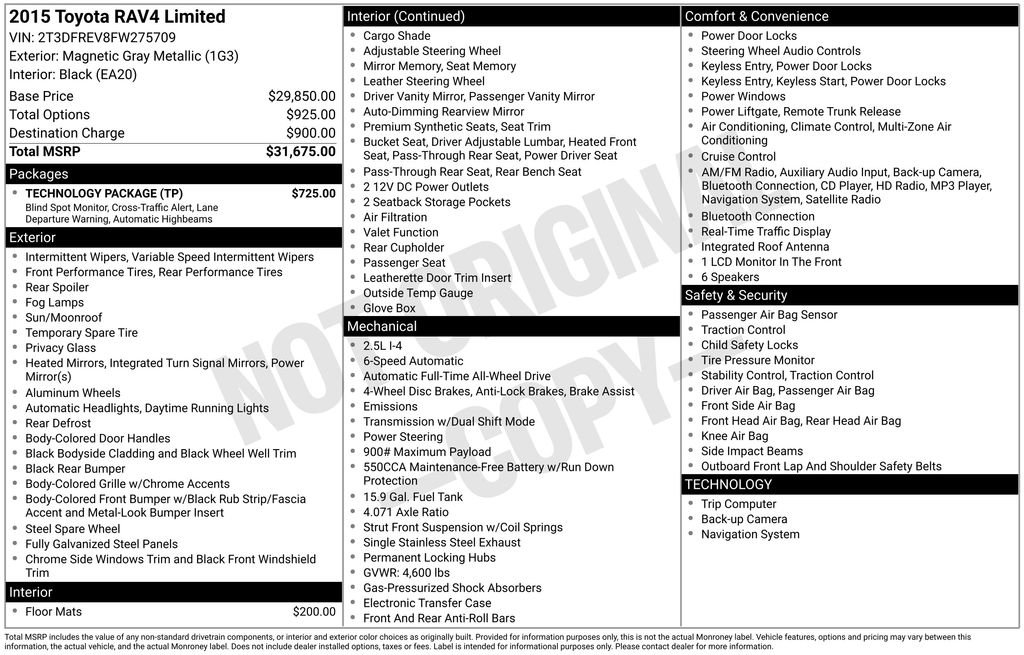 Used 2015 Toyota RAV4 Limited w/ Technology Package image 5