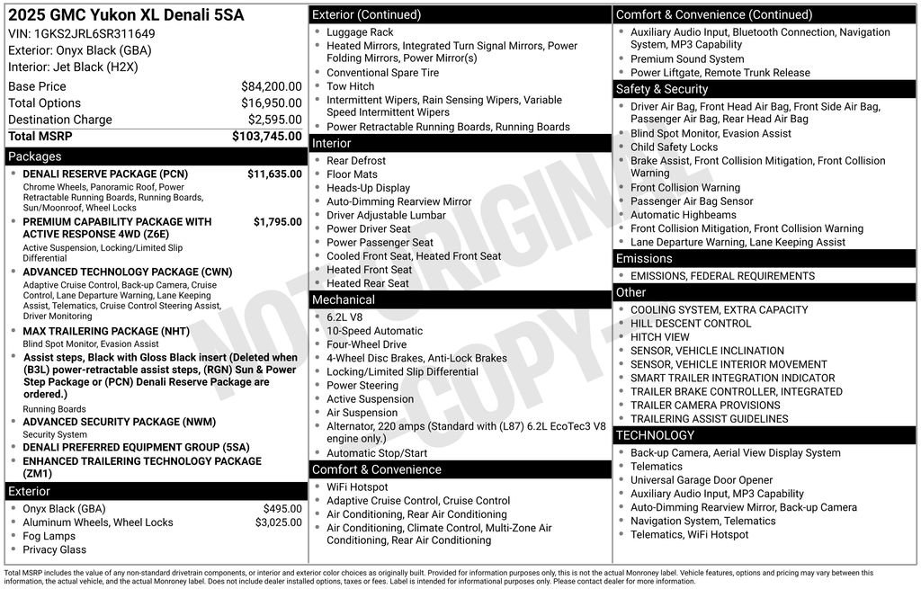 New 2025 GMC Yukon XL Denali w/ Denali Reserve Package image 38