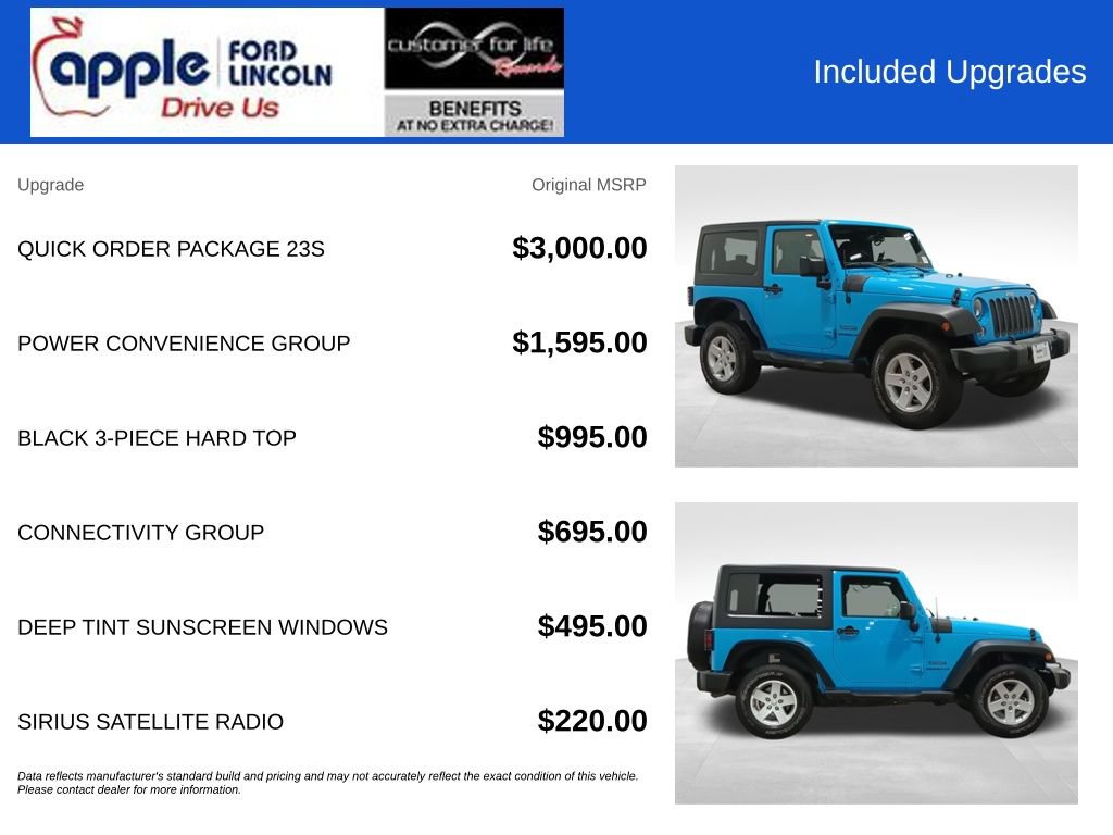 Used 2017 Jeep Wrangler Sport w/ Quick Order Package 23S AWD/4WD image 4