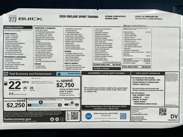 New 2026 Buick Enclave Sport Touring w/ Power Package image 21