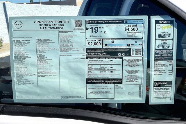 New 2026 Nissan Frontier SV w/ Tow Package image 17