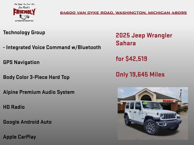 Used 2025 Jeep Wrangler Unlimited Sahara w/ Technology Group AWD/4WD image 15