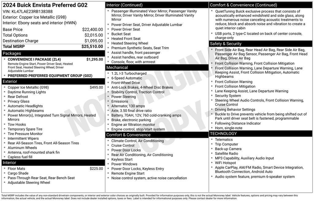 Used 2024 Buick Envista Preferred w/ Convenience I Package FWD image 14