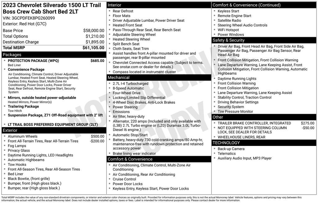 Certified 2023 Chevrolet Silverado 1500 LT Trail Boss w/ Protection Package image 10