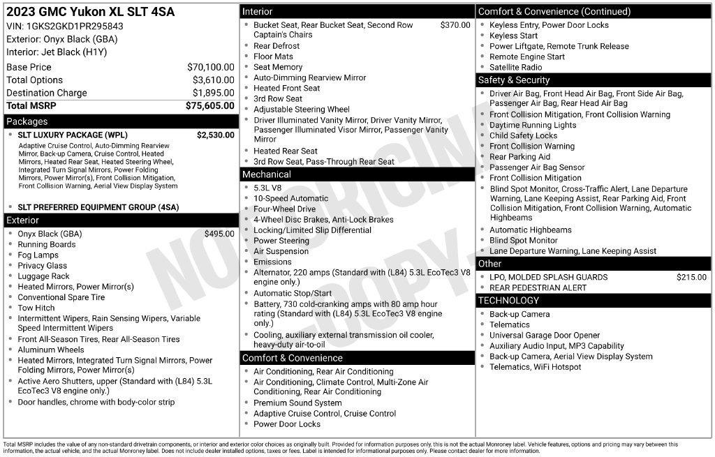 Used 2023 GMC Yukon XL SLT w/ SLT Luxury Package AWD/4WD image 2