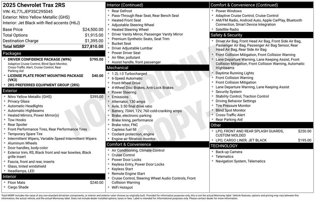 New 2025 Chevrolet Trax RS w/ Driver Confidence Package FWD image 3