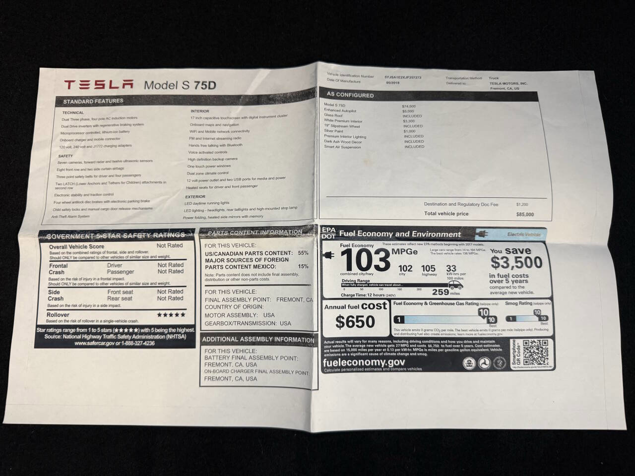 Used 2018 Tesla Model S 75D AWD/4WD image 10