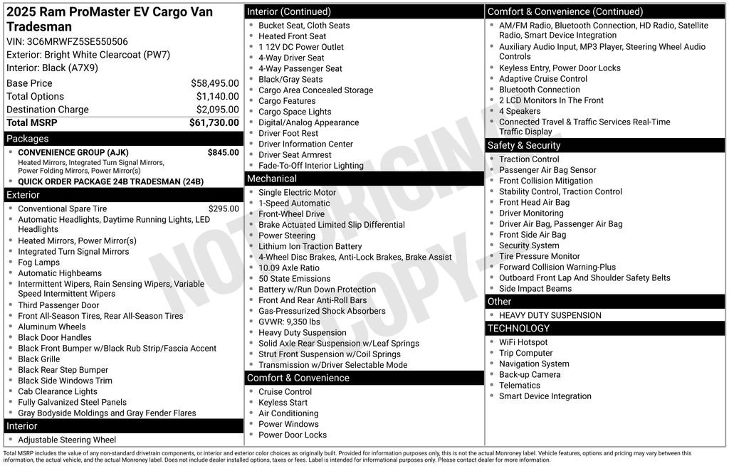 New 2025 RAM ProMaster Tradesman w/ Convenience Group image 7