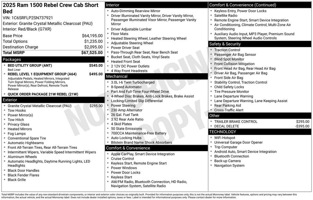 Used 2025 RAM 1500 Rebel w/ Bed Utility Group image 23