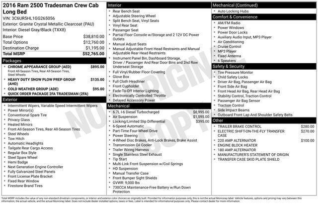 Used 2016 RAM 2500 Tradesman w/ Chrome Appearance Group AWD/4WD image 31