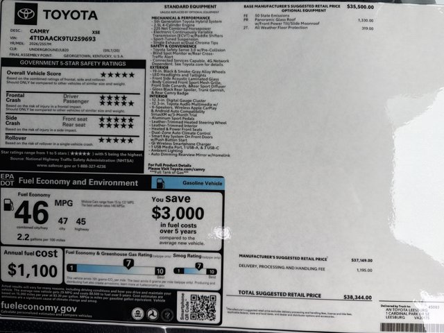 New 2026 Toyota Camry XSE image 25