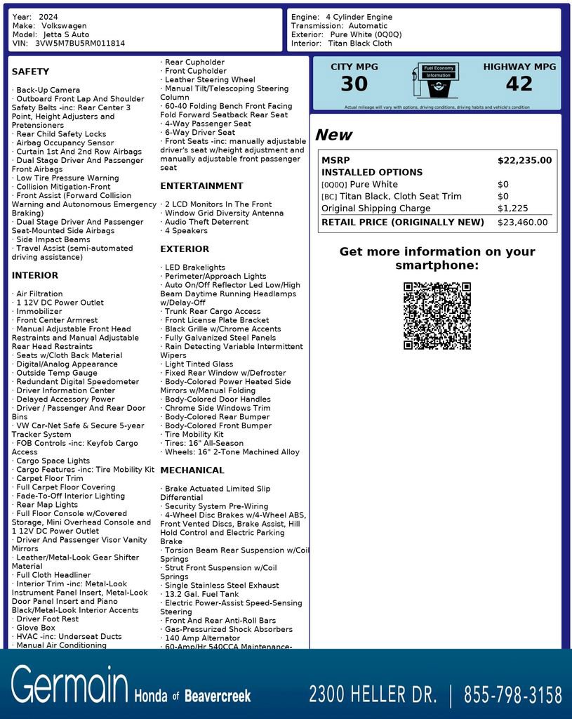 Used 2024 Volkswagen Jetta S image 34