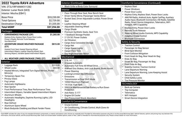 Used 2022 Toyota RAV4 Adventure w/ Convenience Package AWD/4WD image 40