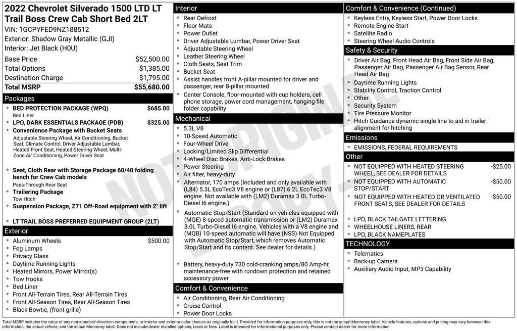 Used 2022 Chevrolet Silverado 1500 LT Trail Boss w/ Bed Protection Package image 4