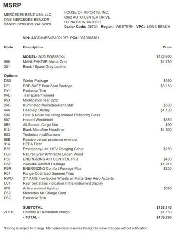 Certified 2023 Mercedes-Benz EQS 580 4MATIC SUV image 4