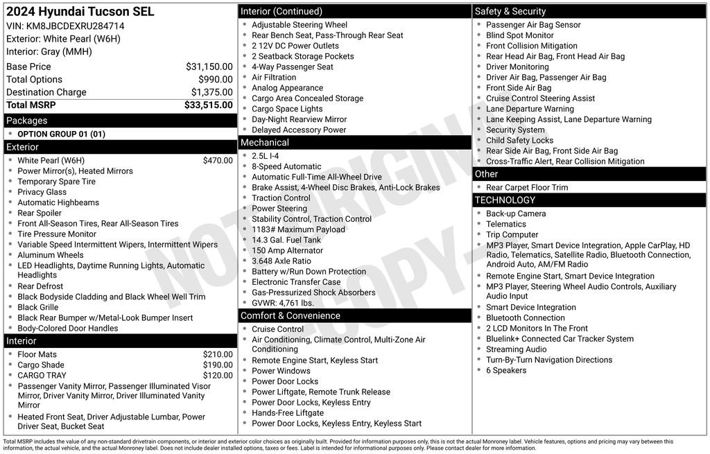 Used 2024 Hyundai Tucson SEL AWD/4WD image 2