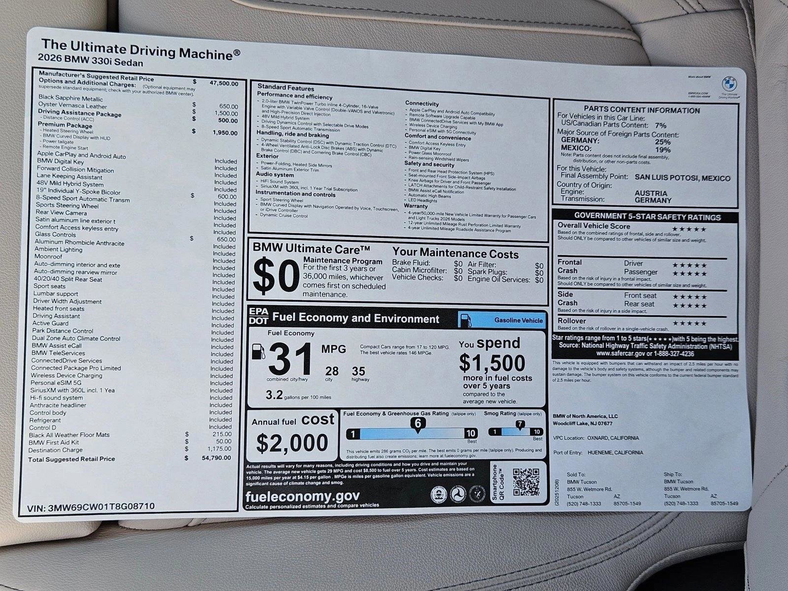 New 2026 BMW 330i Sedan w/ Premium Package RWD image 20