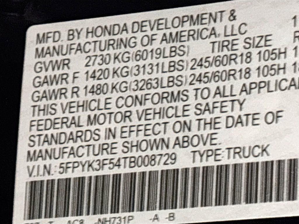 New 2026 Honda Ridgeline RTL image 26