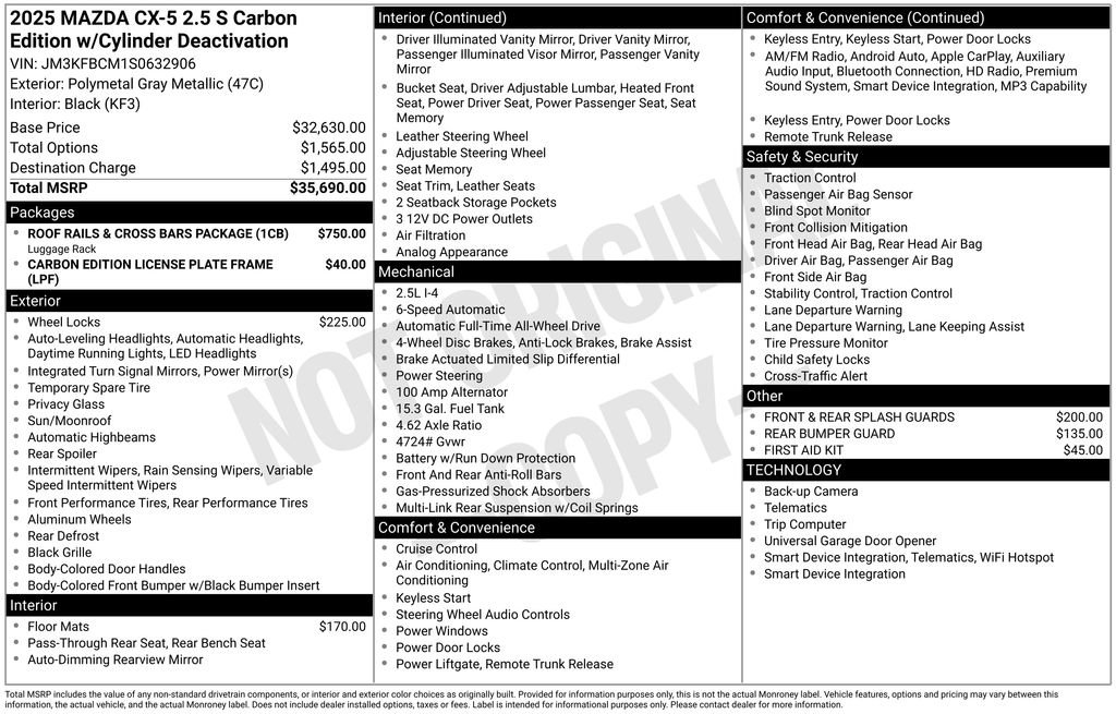 Used 2025 MAZDA CX-5 Carbon Edition AWD/4WD image 9