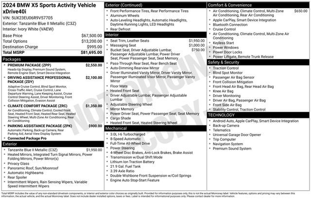 Certified 2024 BMW X5 xDrive40i w/ Premium Package image 41