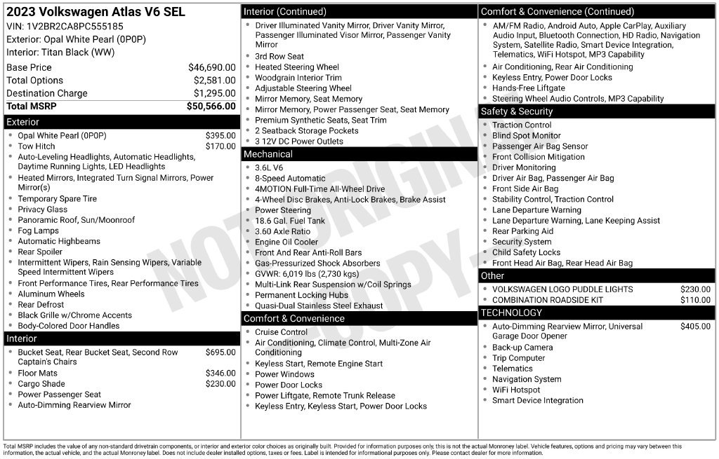Used 2023 Volkswagen Atlas SEL AWD/4WD image 7