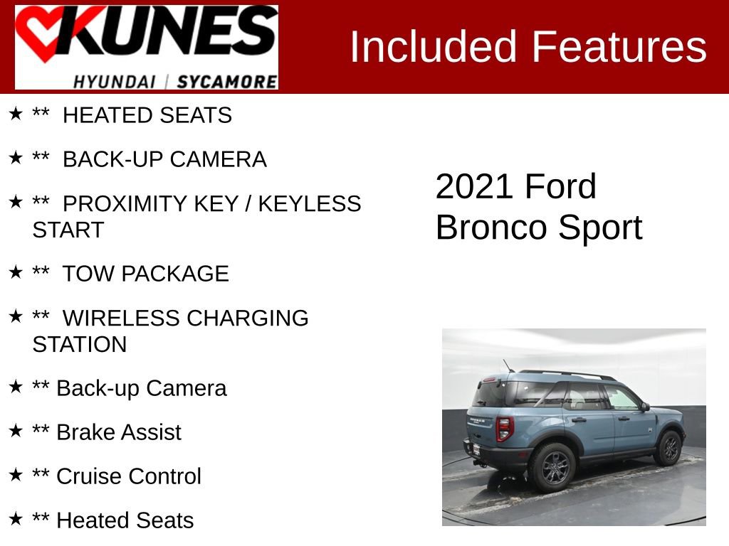 Used 2021 Ford Bronco Sport Big Bend w/ Big Bend Package (96B) image 2
