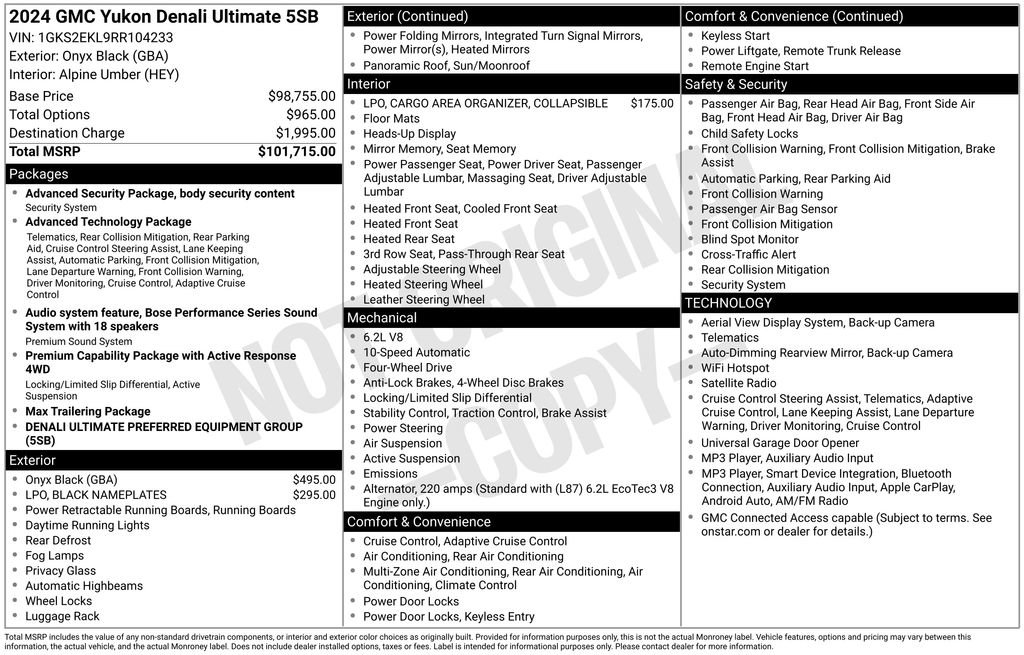 Used 2024 GMC Yukon Denali Ultimate AWD/4WD image 6
