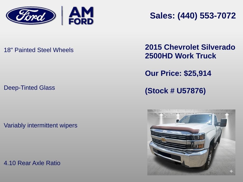 Used 2015 Chevrolet Silverado 2500 W/T w/ WT Convenience Package AWD/4WD image 28