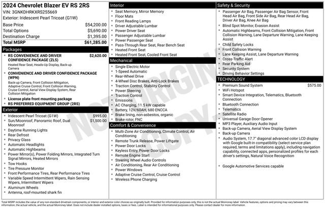 Certified 2024 Chevrolet Blazer EV RS RWD image 9