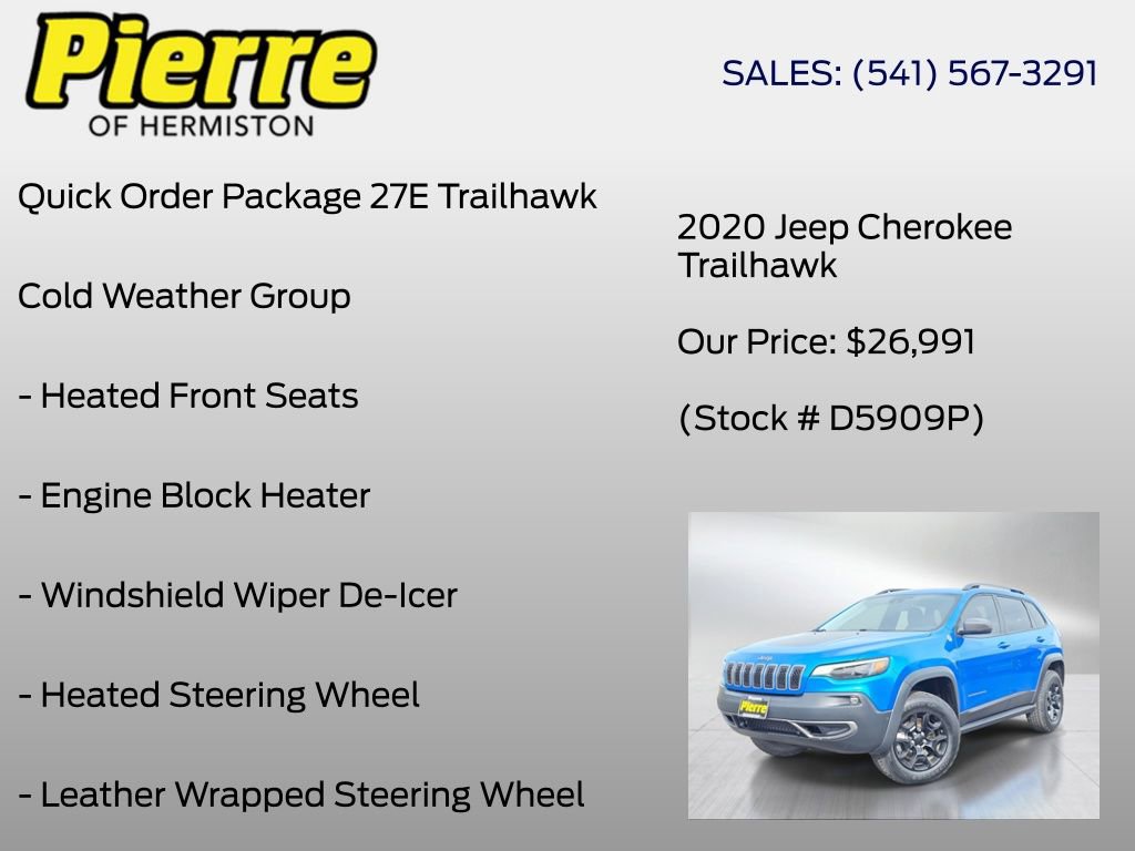 Used 2020 Jeep Cherokee Trailhawk w/ Technology Group AWD/4WD image 6
