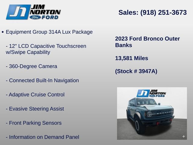 Used 2023 Ford Bronco Outer Banks w/ Sasquatch Package AWD/4WD image 8