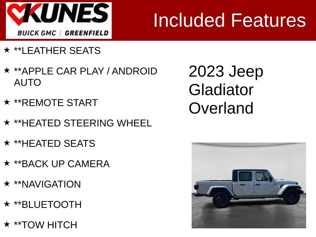 Used 2023 Jeep Gladiator Overland AWD/4WD image 2