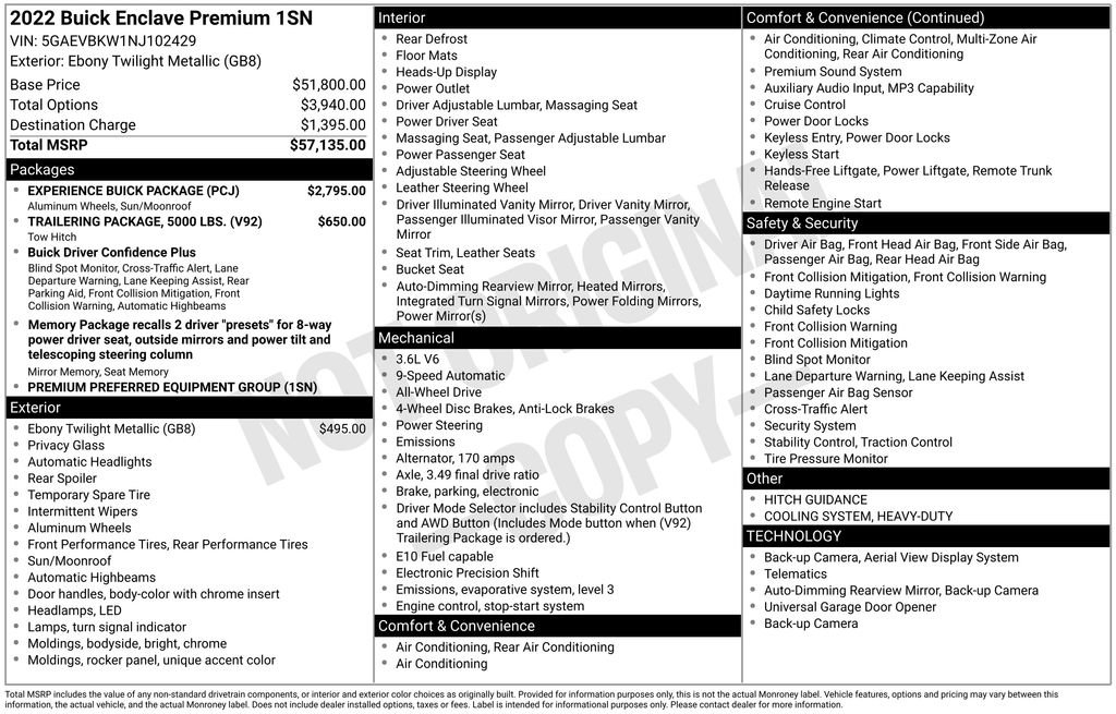 Used 2022 Buick Enclave Premium w/ Experience Buick Package image 5